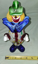 Load image into Gallery viewer, Italian Murano Art Glass Clown Figurine Multicolor 9” Vignozzi Souvenir Italy