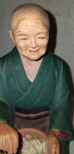 Load image into Gallery viewer, Vintage Hakata Urasaki Doll Japan Elderly Woman Preparing Food Figurine 8"