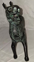 Load image into Gallery viewer, Vintage Chinese Bronze Tone Dragon Beast Figurine Green Patina Statue 7.5"