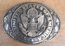 Load image into Gallery viewer, Vintage Tony Lama United States of America Eagle Belt Buckle State Series Brass