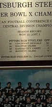 Load image into Gallery viewer, Vintage 1975 Pittsburgh Steelers Super Bowl X Champions Team Photo Wood Plaque