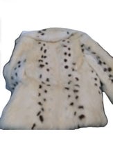 Load image into Gallery viewer, Vintage City Furs Of London Rabbit Fur Jacket Ivory/Brown Spotted Short Coat