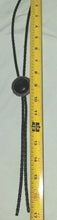 Load image into Gallery viewer, Vintage LTT Sterling Silver Black Onyx Bolo Tie Southwestern Western Leather