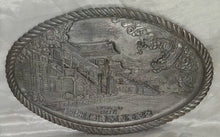 Load image into Gallery viewer, Vintage Bulguksa Temple Korea Pewter Relief Tray Oval Dragon Souvenir 12"