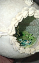 Load image into Gallery viewer, Vintage Sugar Egg Easter Diorama Panorama Egg Bunny Cottage Roses Handmade