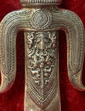 Load image into Gallery viewer, Large Thai Brahma Ritual Trident Dagger Sword Silver Tone 25” Heavy 6 lbs.