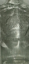 Load image into Gallery viewer, Vintage St. Pierre Smirnoff Embossed Crown Clear Glass Liquor Bottle Flask 7”