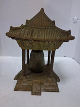 Load image into Gallery viewer, Vintage Oriental Solid Brass Gong Bell Prayer Pagoda Temple 10”