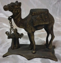 Load image into Gallery viewer, Vintage Brass Camel With Rider Over 4” Tall Rider Over 2” Tall Great Detail A8