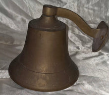 Load image into Gallery viewer, Vintage Solid Brass Wall Mount Bell w/ Bracket & Rope Pull Nautical Farm School