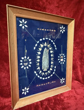 Load image into Gallery viewer, Native American Art Display Arrowheads & Stones Framed w/ Glass Picture 26.5x33