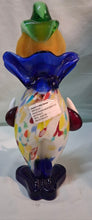 Load image into Gallery viewer, Italian Murano Art Glass Clown Figurine Multicolor 9” Vignozzi Souvenir Italy