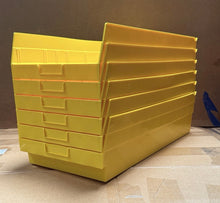 Load image into Gallery viewer, ULINE S-23086 Yellow Plastic Shelf Storage Bins Totes Stackable Lot of 6