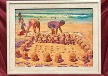 Load image into Gallery viewer, Original Michael Louis Jacques Castle Builders Oil Painting Canvas Framed 48x36