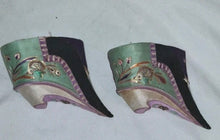 Load image into Gallery viewer, Antique Chinese Silk Embroidered Qing Dynasty Bound Lotus Shoes For Bound Feet