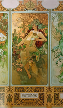 Load image into Gallery viewer, Alphonse Mucha Four Seasons Art Nouveau Lithograph Print Mucha Museum 1998 25x35
