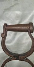 Load image into Gallery viewer, Antique Iron Leg Shackle Fetter w/ Original Key Double Ring Forged Iron Restrain