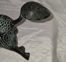 Load image into Gallery viewer, Vintage Chinese Bronze Tone Dragon Beast Figurine Green Patina Statue 7.5"