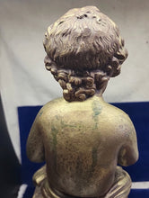 Load image into Gallery viewer, Vintage Nude Young Boy Reading Book Statue Figurine Plaster Sculpture Artwork