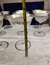 Load image into Gallery viewer, 6 TIFFIN-FRANCISCAN CRYSTAL 5" SILVER RIM ETCHED Cocktail GLASSES