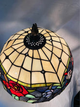 Load image into Gallery viewer, Unique Small Dale Tiffany Flower Motif Table Lamp 22”