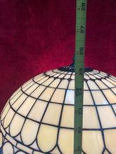 Load image into Gallery viewer, Vintage Tiffany-Style Stained Glass Triple Bulb Table Lamp 18” Diameter 26” High