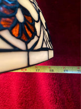 Load image into Gallery viewer, Vintage Tiffany-Style Stained Glass Triple Bulb Table Lamp 18” Diameter 26” High
