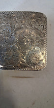 Load image into Gallery viewer, Vintage Sterling Silver Western Belt Buckle Hand Engraved Floral Scroll 3.25”