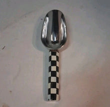 Load image into Gallery viewer, Mackenzie-Childs Courtly Check Stainless Steel Scoop Spoon Utensil Black White