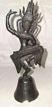 Load image into Gallery viewer, Vintage Cast Metal Hindu Dancing Deity Bell Statue 5" Hand Bell India Figurine D
