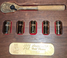 Load image into Gallery viewer, Mac Tools 50th Anniversary 24K Gold Plated 1/4" Drive Socket Set 1988 USA #08607