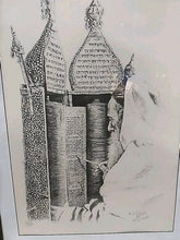 Load image into Gallery viewer, Framed Portrait Lithograph Rabbi Writing Torah Art Jewish Hand Signed & Numbered
