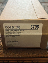 Load image into Gallery viewer, Corning 3706 384-Well Assay Plates White/Clear Bottom 25 Pack New Plastic Sealed