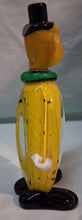 Load image into Gallery viewer, Vintage Murano Italy Art Glass Clown Figurine Yellow Top Hat 8” Label