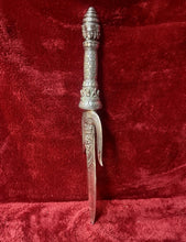 Load image into Gallery viewer, Large Thai Brahma Ritual Trident Dagger Sword Silver Tone 25” Heavy 6 lbs.