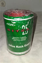 Load image into Gallery viewer, Ritza 25 Tiger Braided Thread 1.2mm Red Waxed Polyester 500m Julius Koch NEW