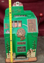 Load image into Gallery viewer, Vintage 1940s O.D. Jennings 5¢ Standard Chief Mechanical Slot Machine
