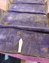 Load image into Gallery viewer, Antique, Victorian, Quad-Folding, Hardwood (Oak), Curiosity Box w/Purple Velvet