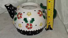 Load image into Gallery viewer, Michel & Company Stackable Scottie Dog Christmas 2001 Ceramic Teapot Set Lid