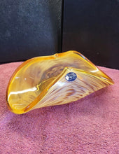 Load image into Gallery viewer, Genuine Murano Art Glass Bowl Fiery Amber Fire Italy by White Cristal Rare