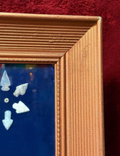 Load image into Gallery viewer, Native American Art Display Arrowheads & Stones Framed w/ Glass Picture 26.5x33