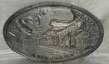 Load image into Gallery viewer, Vintage Bulguksa Temple Korea Pewter Relief Tray Oval Dragon Souvenir 12"