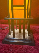Load image into Gallery viewer, Prairie Mission Tiffany Style Table Lamp 20" High Geometric Metal & Slag