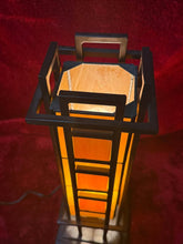 Load image into Gallery viewer, Prairie Mission Tiffany Style Table Lamp 20" High Geometric Metal & Slag