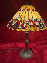Load image into Gallery viewer, Unique, matching pair of vintage Tiffany style stained glass lamps 24”