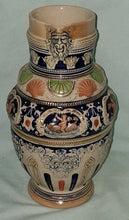 Load image into Gallery viewer, E25 Vintage West Germany Ceramic Relief Pitcher Cherub Floral Design 9.5” Ta