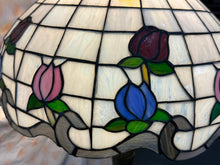 Load image into Gallery viewer, Beautiful vintage Tiffany style floor lamp with green marble and brass base