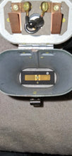 Load image into Gallery viewer, Vintage Justrite USA Battery-Powered Headlamp Green Metal Case W/ Strap