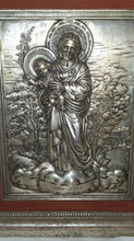 Load image into Gallery viewer, Italian MOD DEP San Jose St Joseph Child Raised Metal Relief Framed 15"