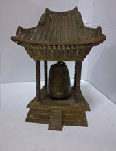 Load image into Gallery viewer, Vintage Oriental Solid Brass Gong Bell Prayer Pagoda Temple 10”